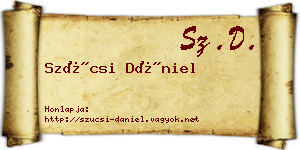 Szücsi Dániel névjegykártya